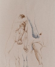 Studio di nudo, inchiostri su carta, 41x29cm, 2007, particolare